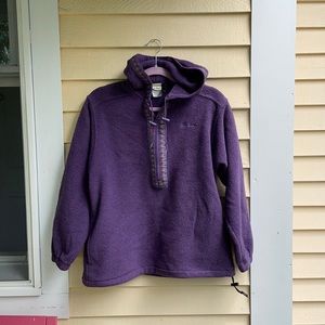 Purple hooded quarter zip LLBean fleece vintage